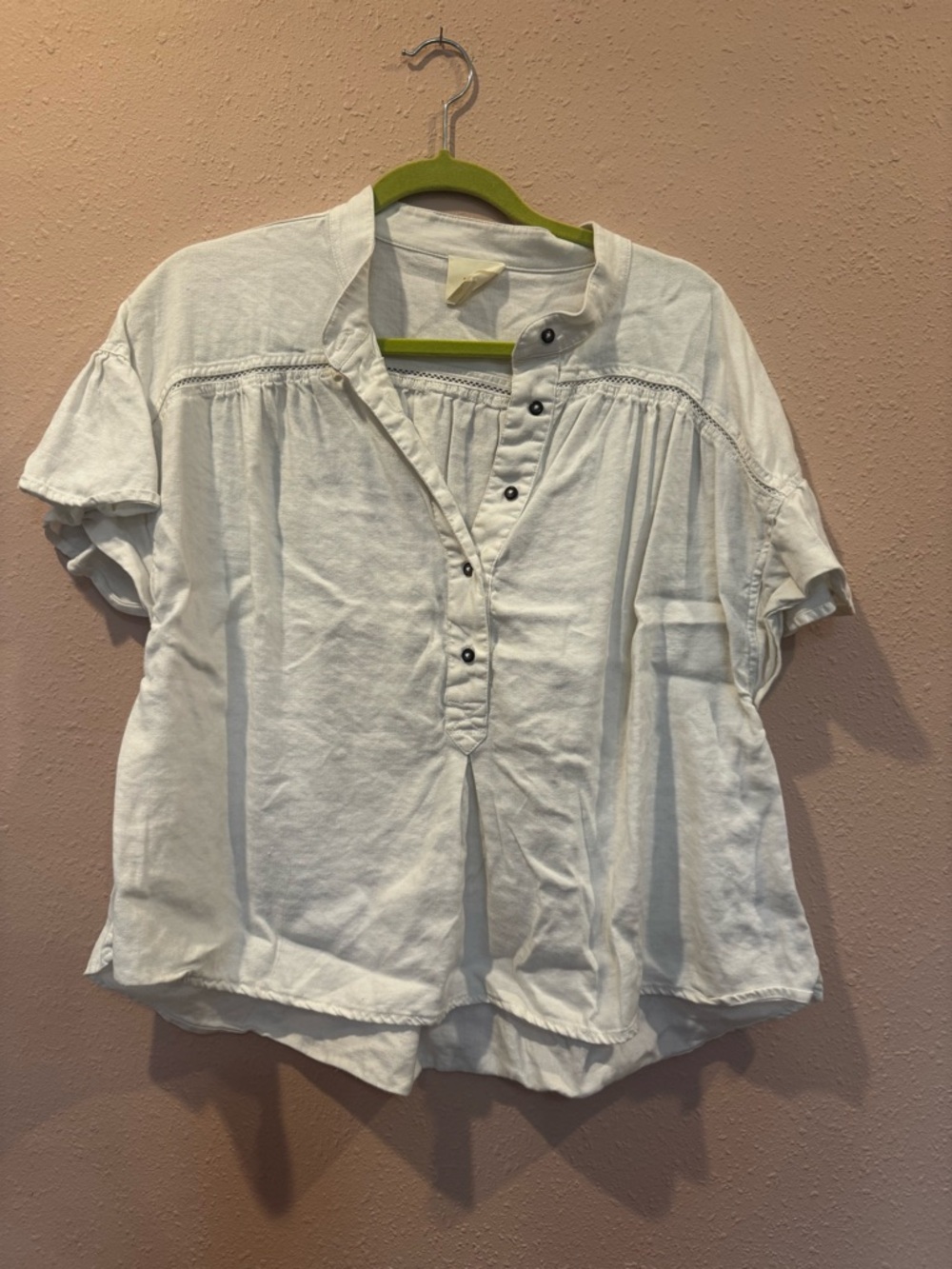 Lightweight Maeve White Button-Front Women’s Top